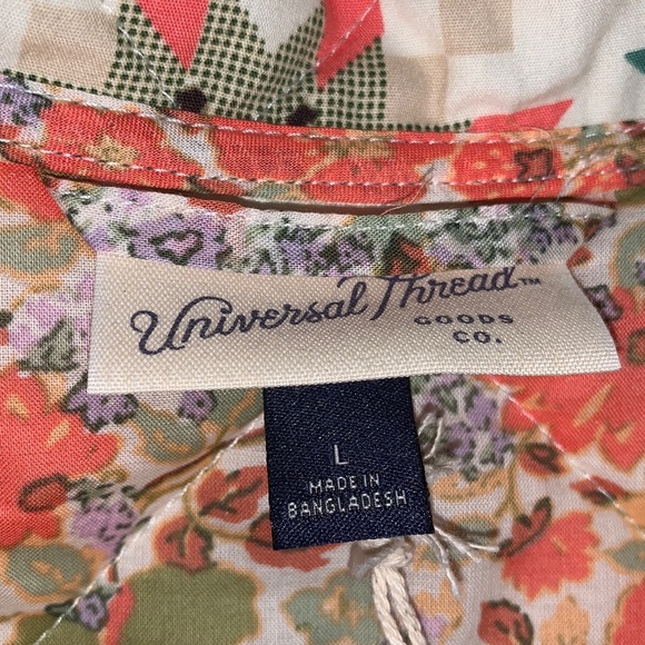 (L)- Universal Thread Women's Quilted Button-Front Jacket - Cream Star - Picture 6 of 15